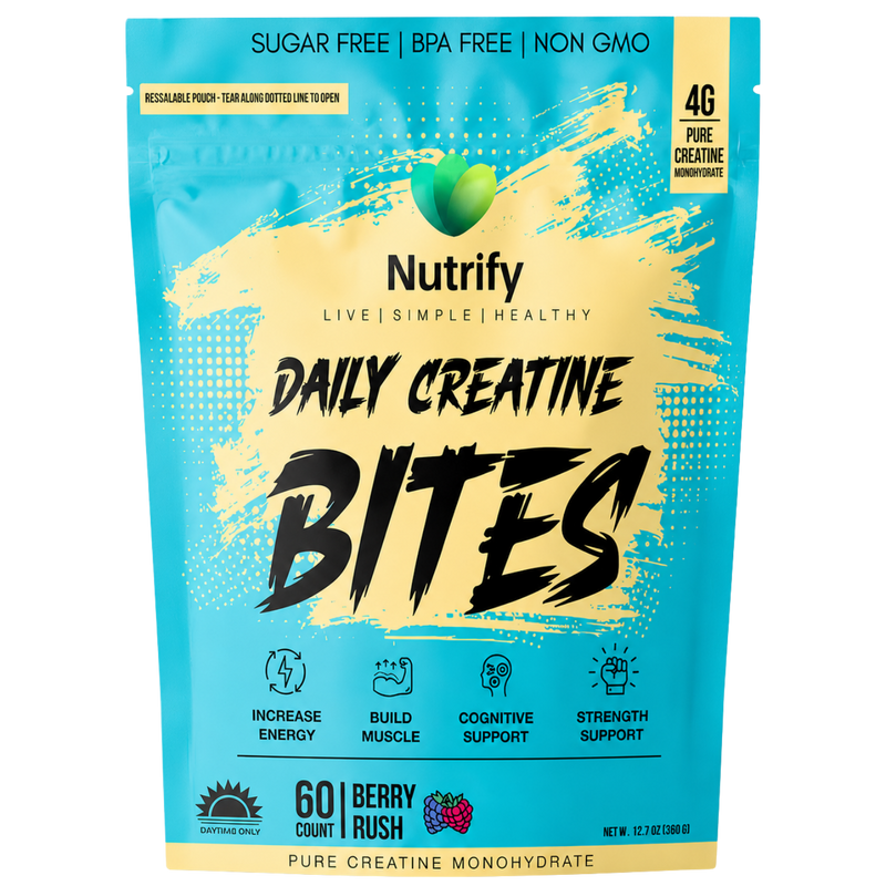 Nutrify Daily Creatine Bites – 60 Count Monohydrate & HCL