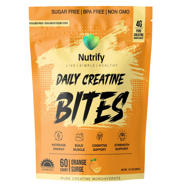 Nutrify Daily Creatine Bites – 60 Count Monohydrate & HCL