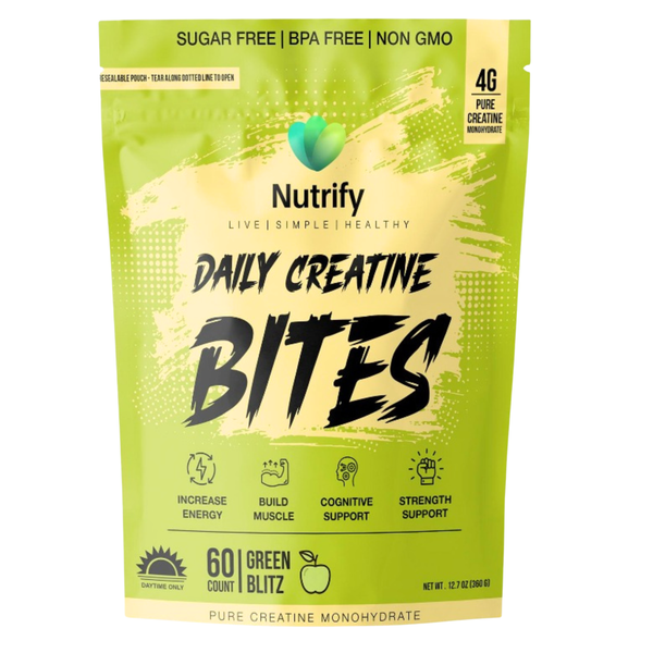 Nutrify Daily Creatine Bites – 60 Count Monohydrate & HCL