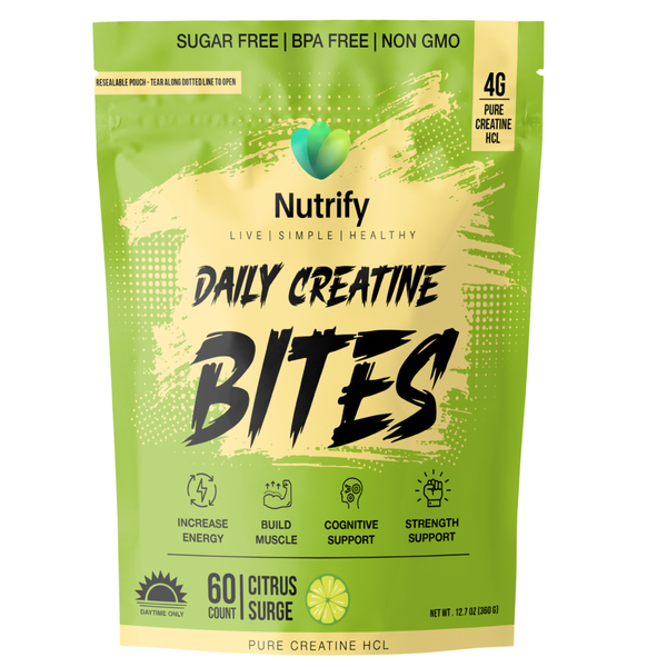 Nutrify Daily Creatine Bites – 60 Count Monohydrate & HCL