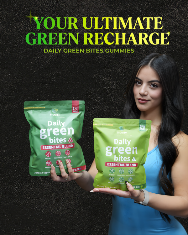 Nutrify Daily Green Bites – Gut Health, Energy, Beauty & Immunity in One Bite | 50+ Superfoods + Prebiotic Fiber | 120 Count