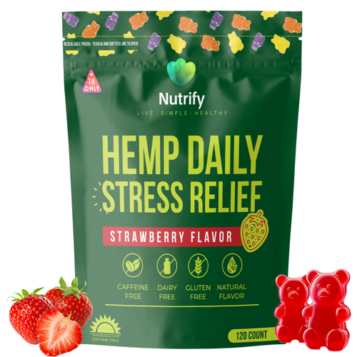 Hemp Daily Stress Relief Gummies – 120 Count