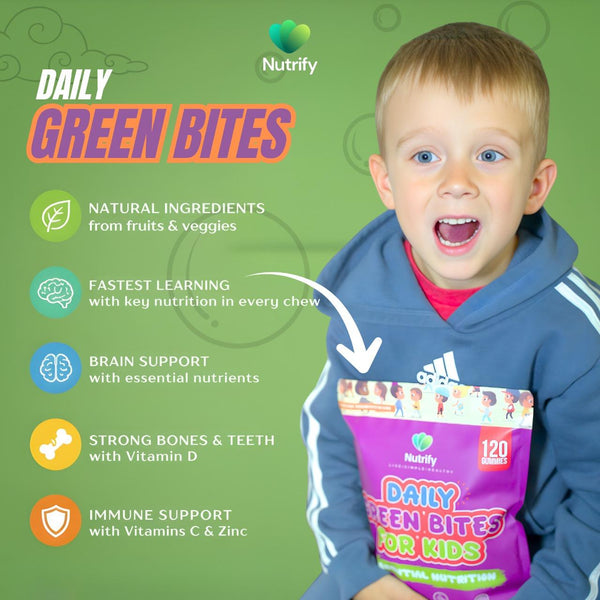 Nutrify Daily Green Bites for Kids – 120 Count