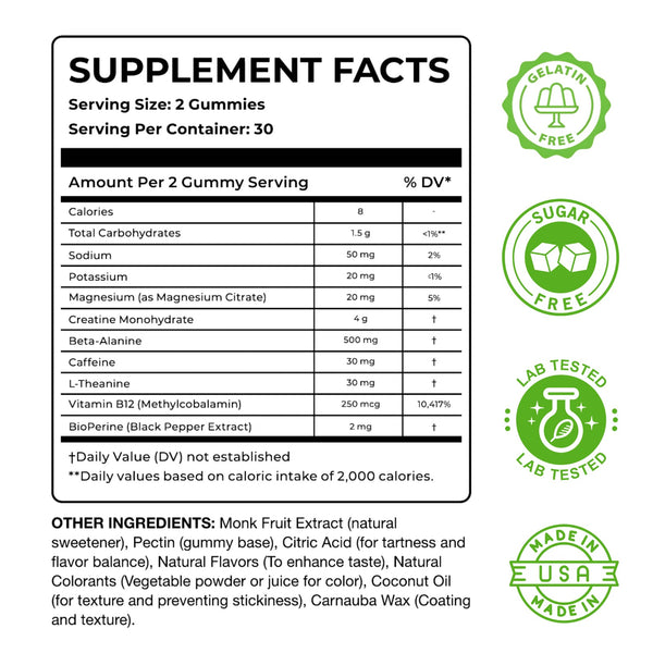 Nutrify Daily Creatine Bites – 60 Count Monohydrate & HCL